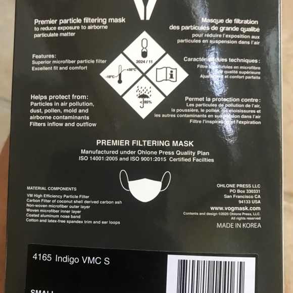 Small Vogmask, sealed and new in box.  style “Indigo” - Picture 2 of 2